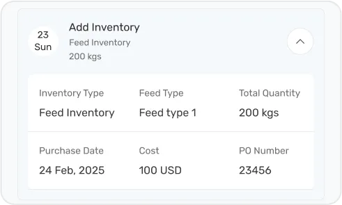 image of Inventory History by Animal
