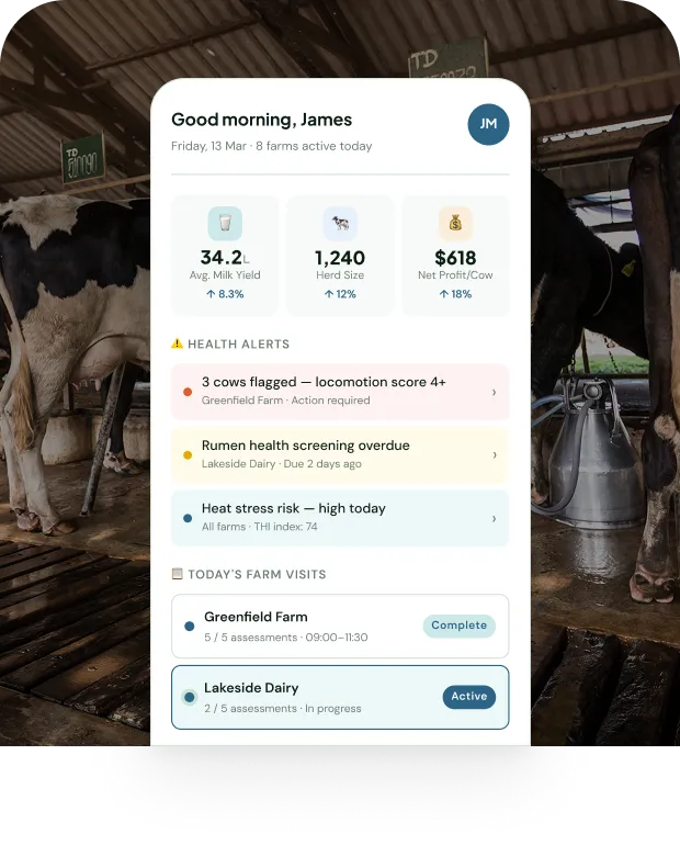 mobile screen of Dairy App Migration